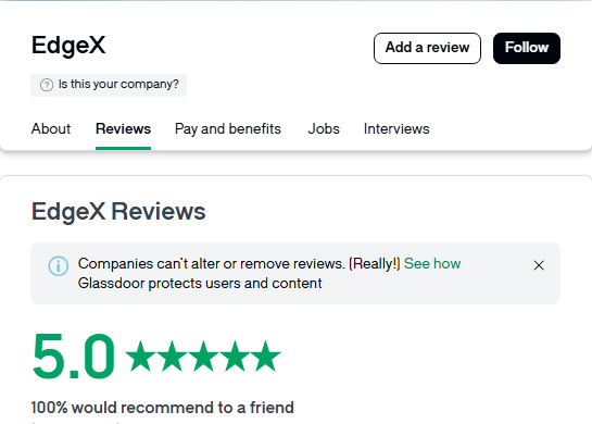 EdgeX Glassdoor Review